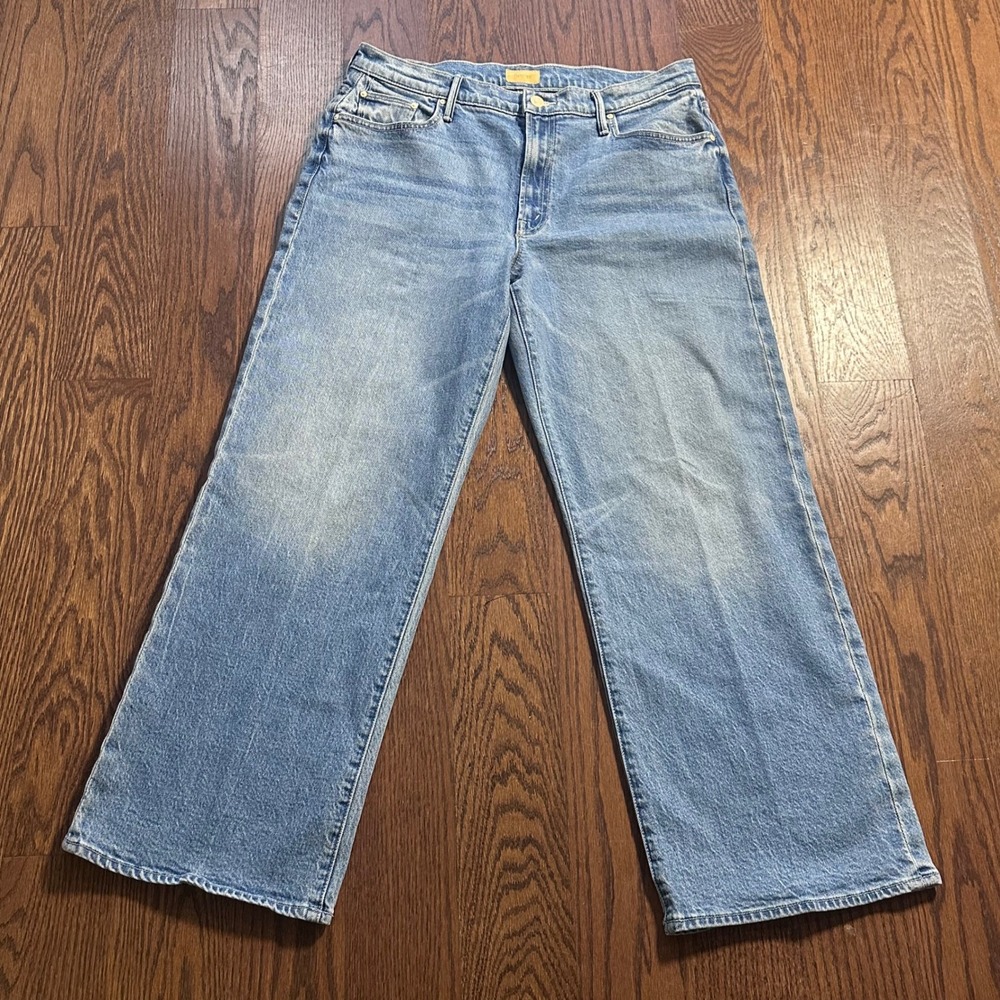 Mother The Mid Rise Maven Ankle Jeans Magic School Bus Blue Wide Leg Size 30